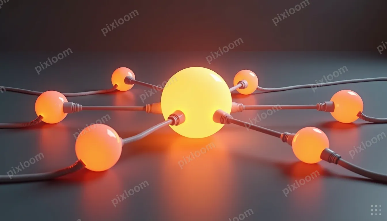 A network of connected nodes (dots) forming a simple web, wi