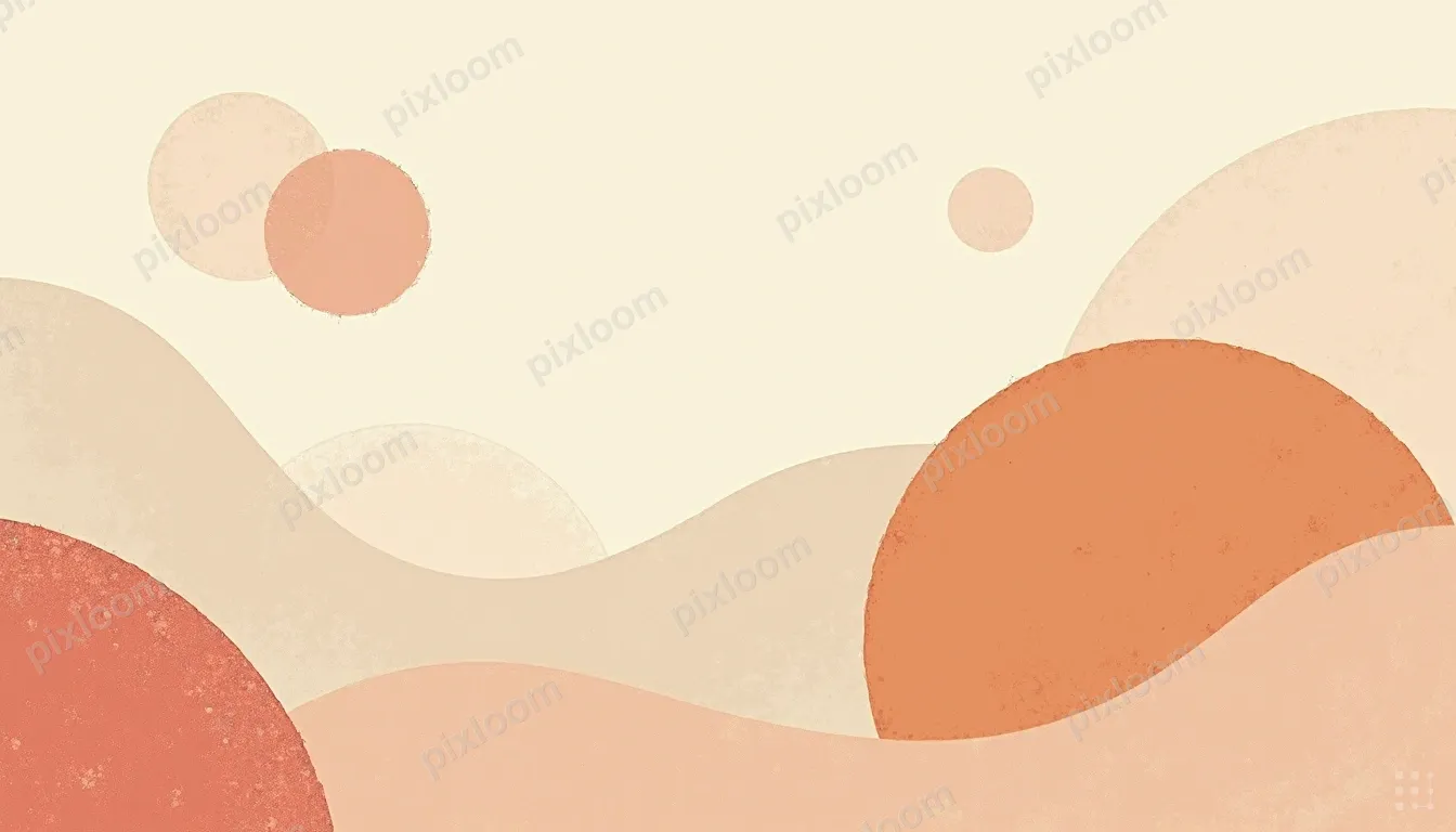 Modern illustration of overlapping organic shapes in muted p