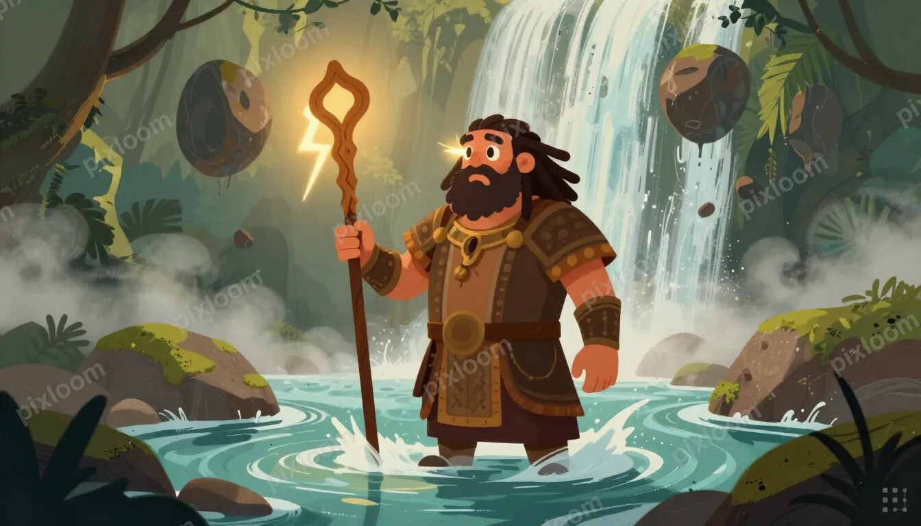 A tall man with a long beard and wild dreadlocks stands in a