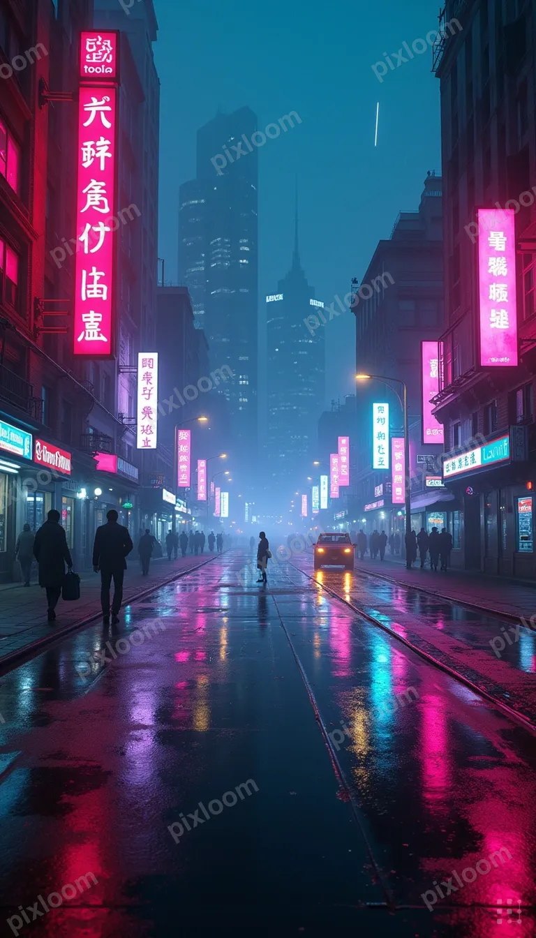 Cyberpunk holographic interference pattern, chromatic aberra