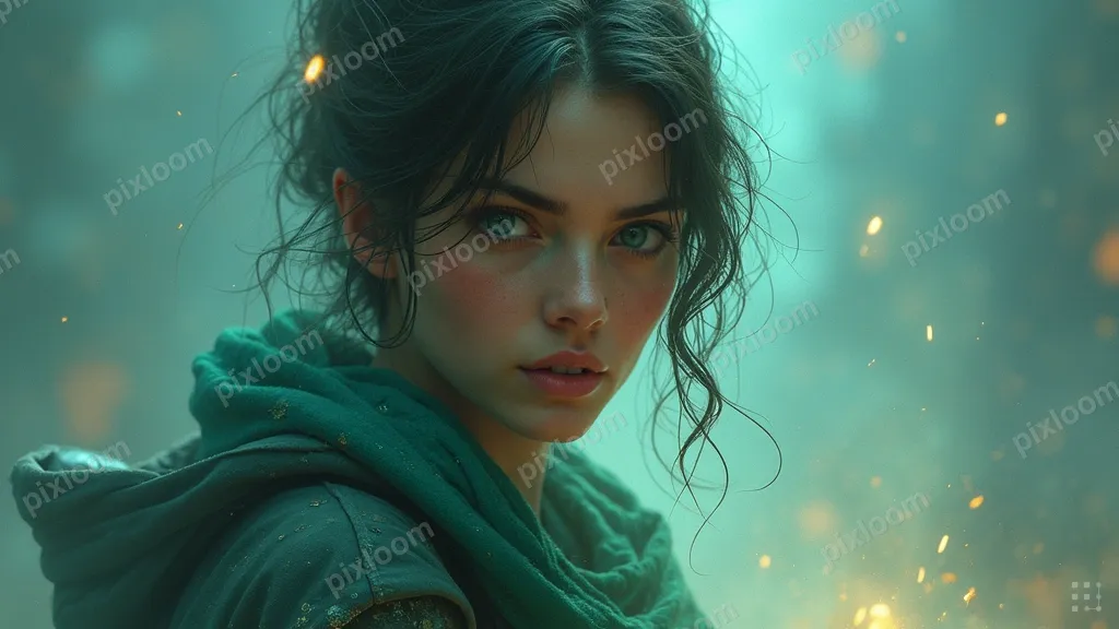 digital painting, fantasy concept art, a person looking at t