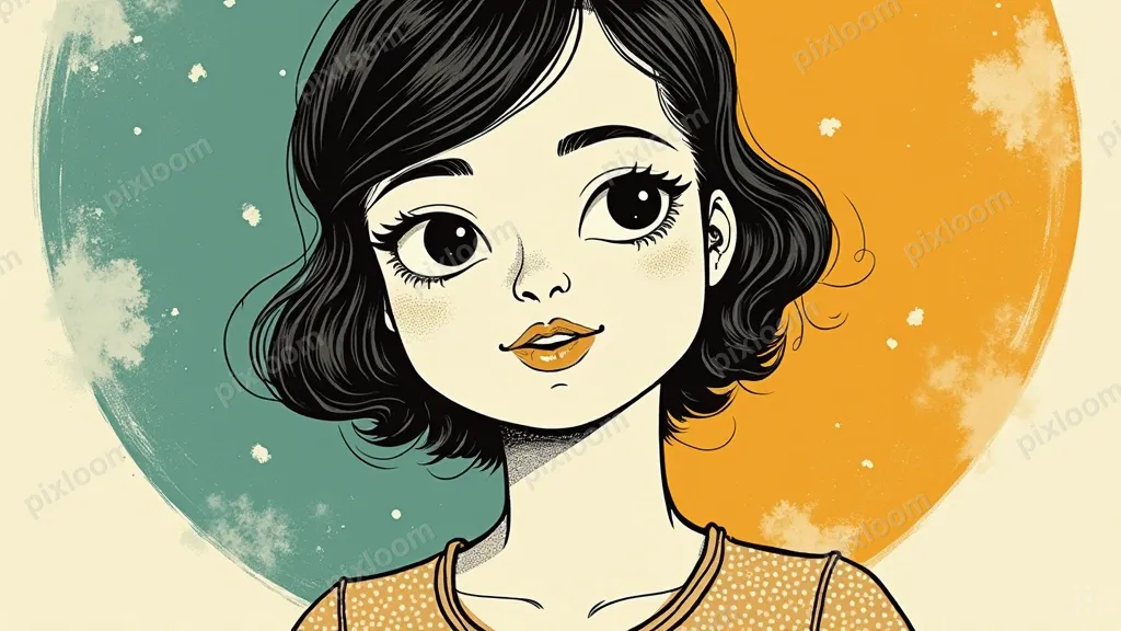 line art editorial illustration, screen print texture, illus