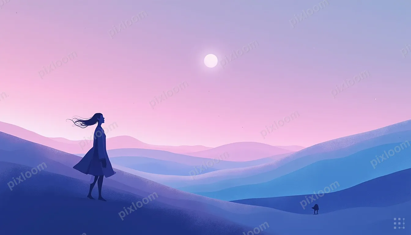 Flowing gradient mesh of deep purple to electric blue with s