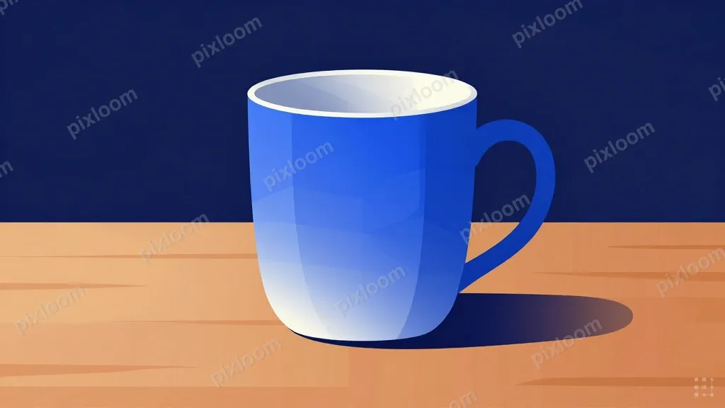 a ceramic coffee mug on a wooden table