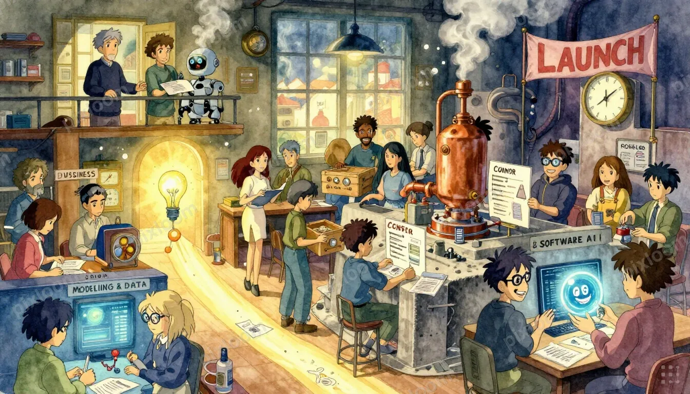 Studio Ghibli-inspired hand-painted scene, warm and cozy, so