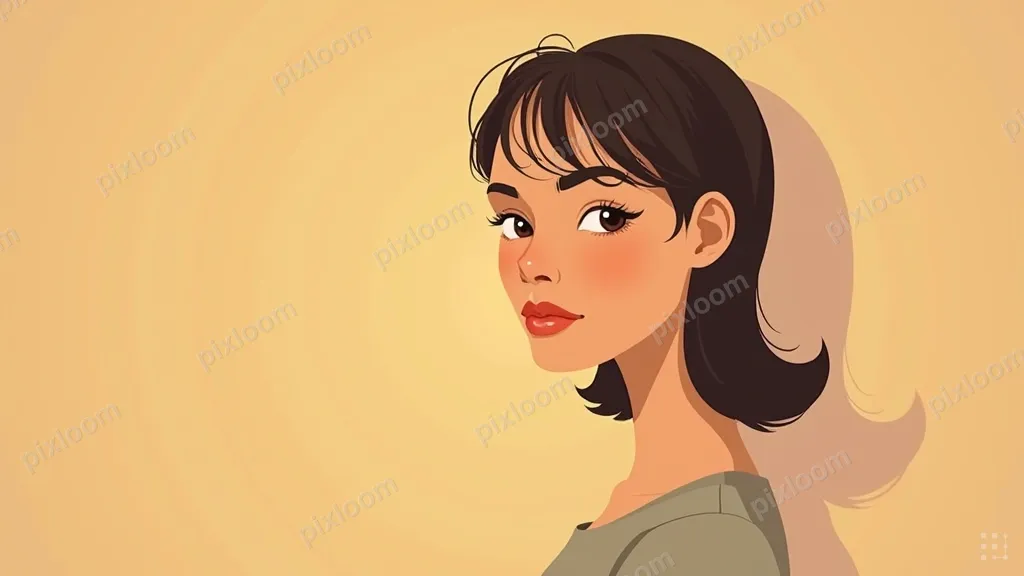 vector illustration, flat color fills, a person looking at t