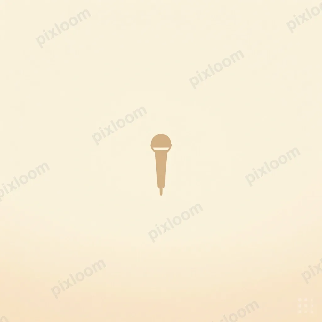 Minimalist podcast cover art, a single microphone silhouette