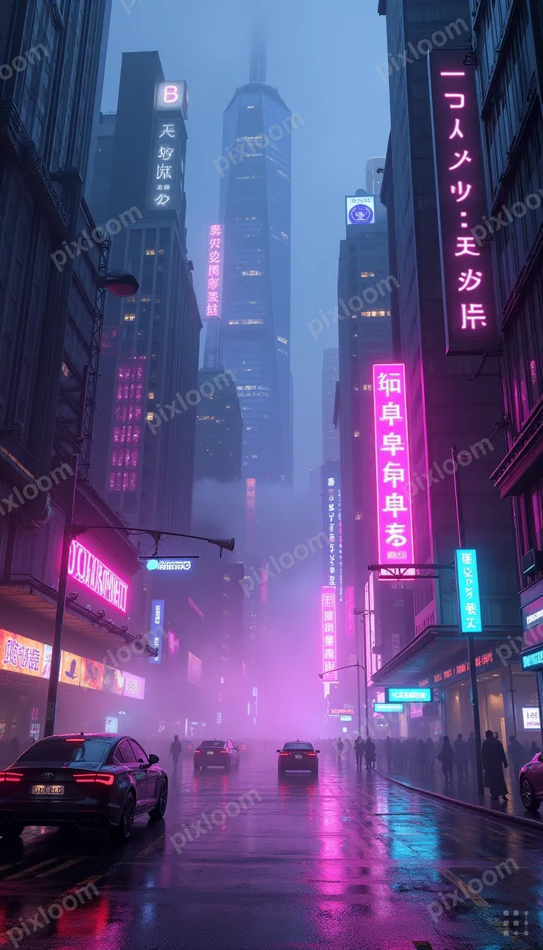 Cyberpunk holographic interference pattern, chromatic aberra