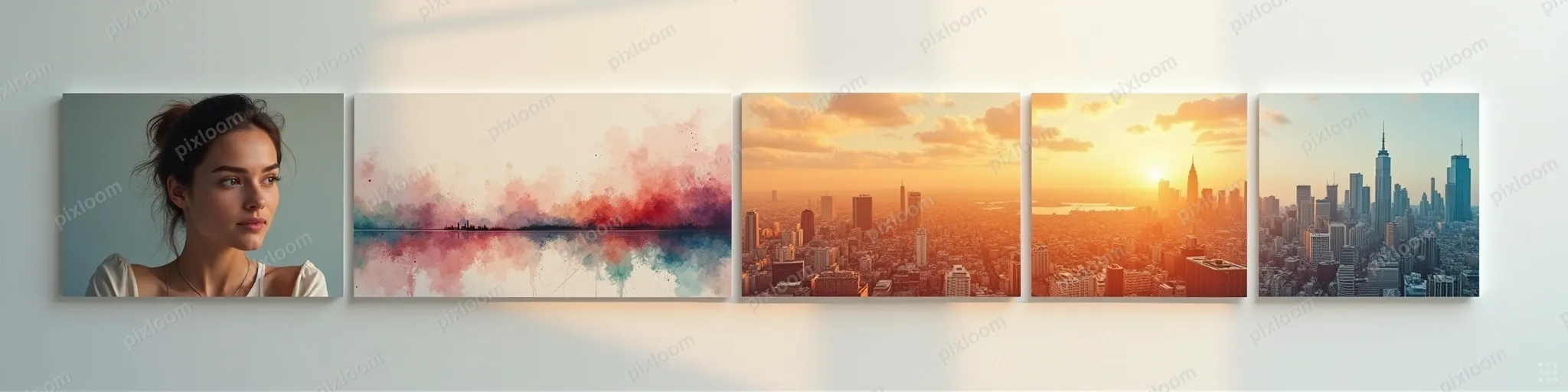 beautiful collage of AI-generated images in different styles