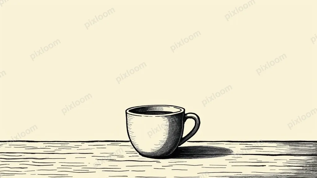 line art editorial illustration, flat color fills, a ceramic