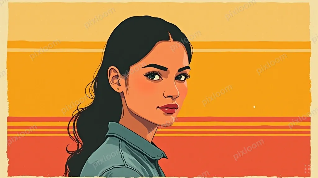 silkscreen poster, color block illustration, poster illustra