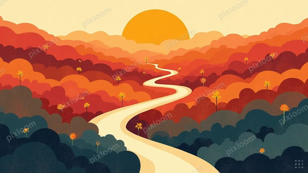 silkscreen poster, color block illustration, poster illustra
