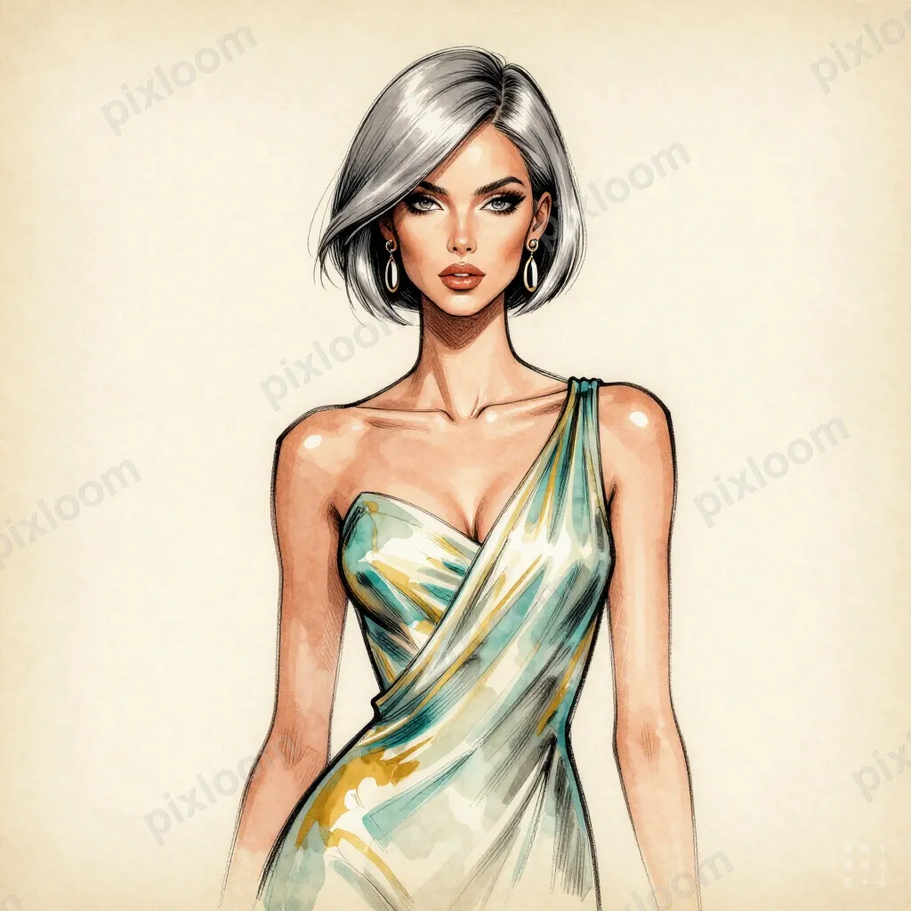avatar of a woman with a short silver bob and bold earrings