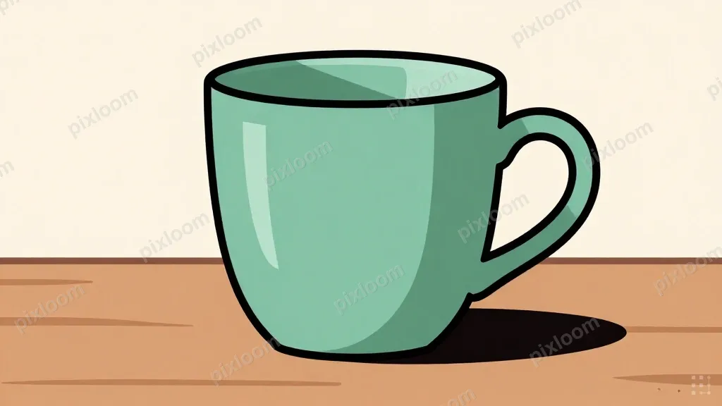 a ceramic coffee mug on a wooden table