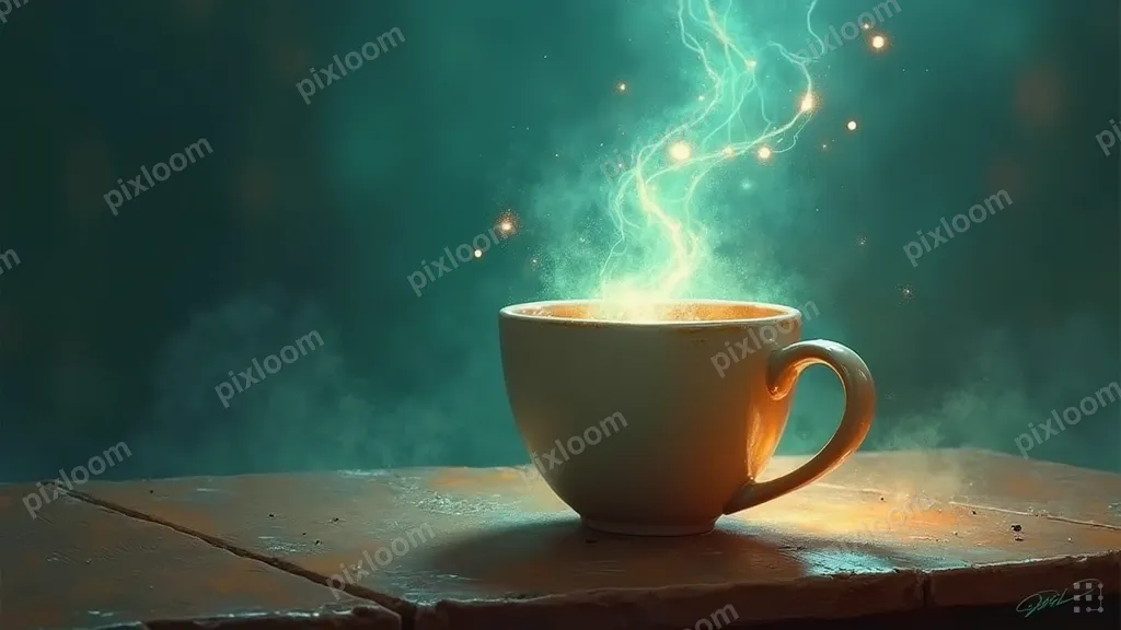 digital painting, fantasy concept art, a ceramic coffee mug 