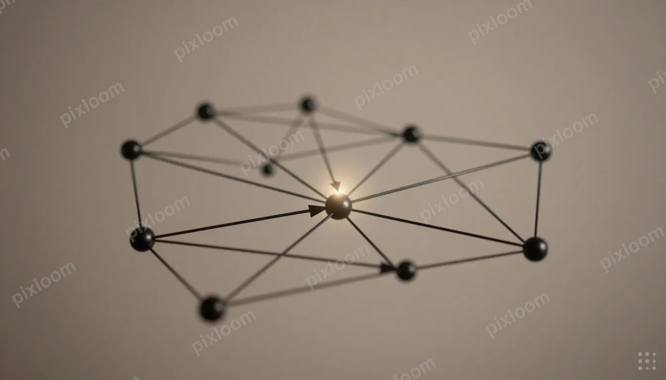 A network of connected nodes (dots) forming a simple web, wi